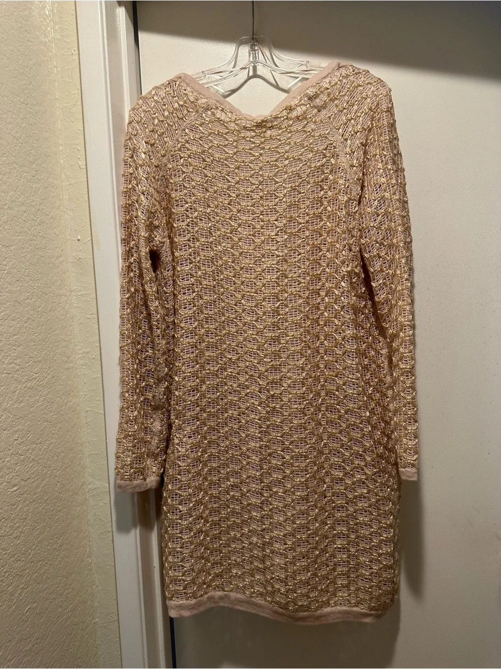 Free People New Romantics Joan of Arc Oversized Knit V-Neck Sweater Size Small
